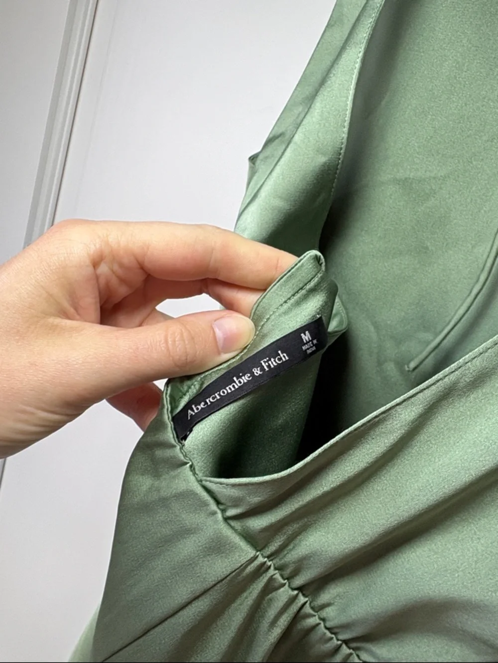 Abercrombie & Fitch Sage Green Twist-Front Maxi Dress - Picture 7 of 7